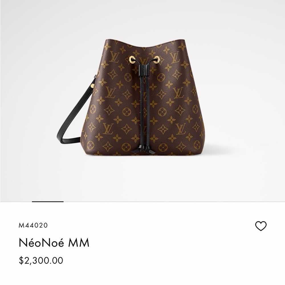 Louis Vuitton NéoNoé MM in Brown Monogram with Black Strap